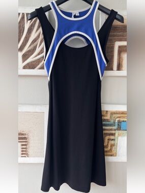 & Other Stories Color-block Black Dress W/ Racerback Overlay Size 10 NWOT